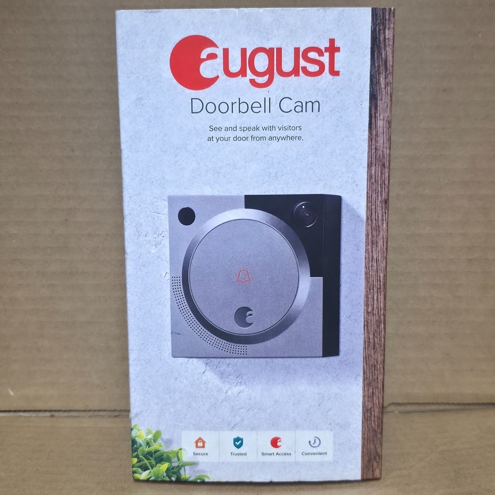 August Doorbell Cam Silver Smart Video Doorbell WiFi Bluetooth AUG-AB01-M01-S01